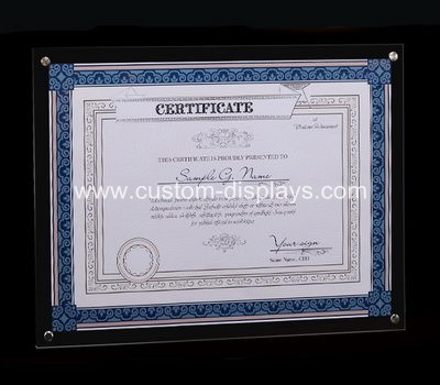 Clear certificate frames