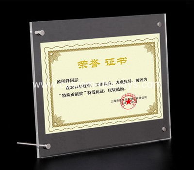 Acrylic certificate holder