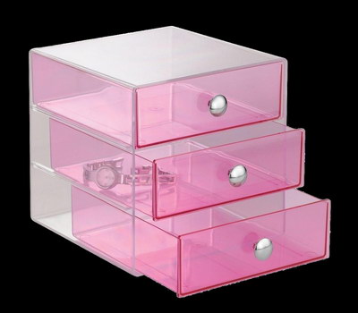 Cajón de acrílico rosa transparente