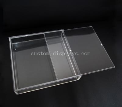 Plastic box with sliding lid