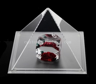 Clear acrylic pyramid shape display case