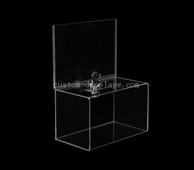 Custom clear acrylic donation box with lock