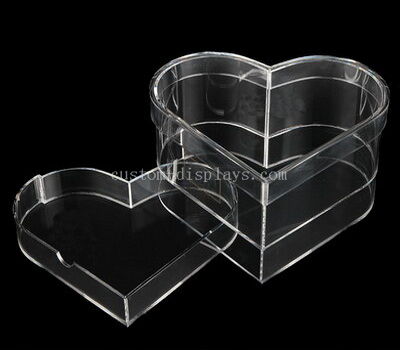 Hearted shaped clear acrylic boxes wholesale
