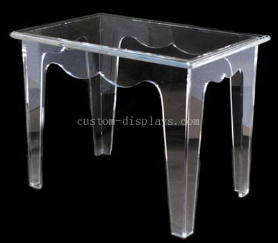 Mesa auxiliar rectangular de acrílico transparente