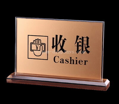 Custom acrylic cashier sign