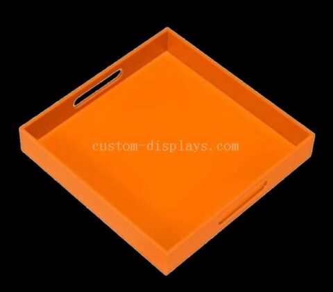 Orange acrylic tray with handles wholesale