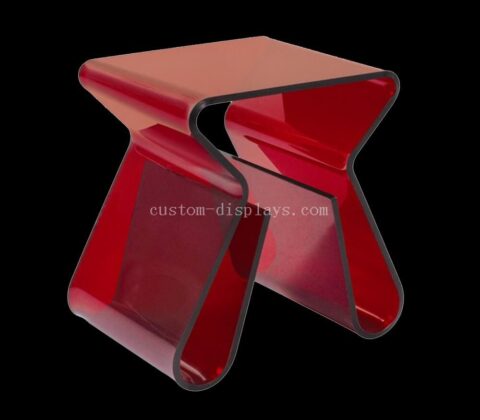 Acrylic End Table with Magazine Rack In Red Wholesale