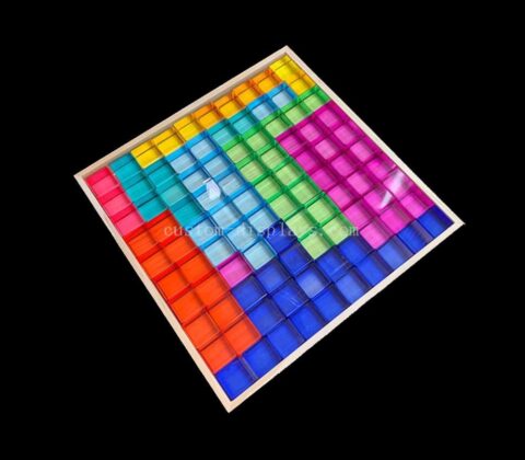 Juego de acrílico personalizado de lujo de fábrica, conjunto de bloques coloridos