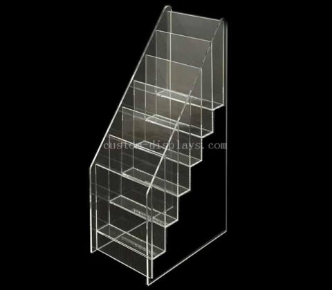Dispenser per opuscoli multilivello in acrilico trasparente personalizzato