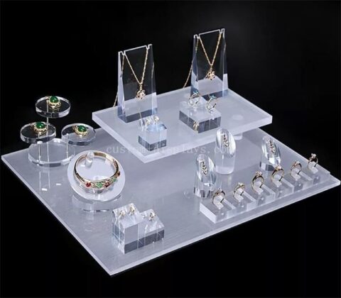 Custom Acrylic Jewelry Display Sets For for Necklace Earrings Ring