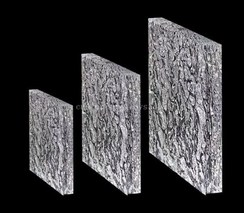 Briques en cristal acrylique texturées sur mesure