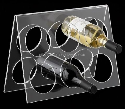 Présentoir à vin en acrylique pour bar, 6 bouteilles, personnalisé