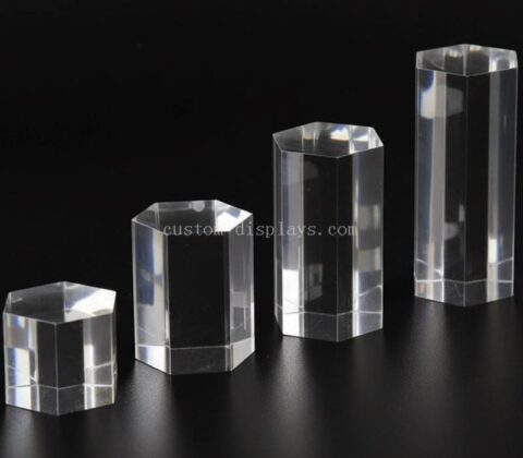 Blocs d'affichage en acrylique solide transparent sur mesure