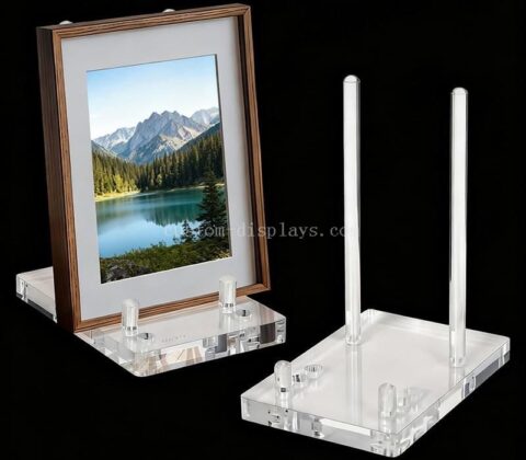 Présentoir en acrylique transparent multifonctionnel pour livres d'art et cadres photo