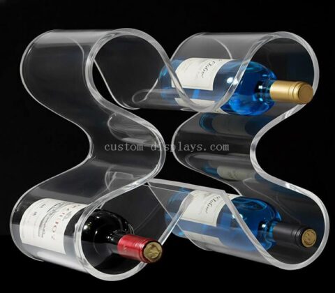 Curved Acrylic Wine Bottle Display Holder