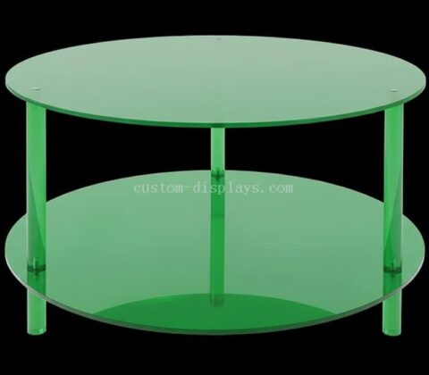 Mesa de centro redonda de acrílico verde transparente
