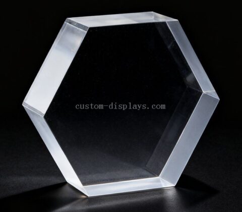 Custom Hexagon Clear Acrylic Blocks