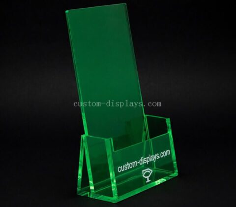 Portafolletos acrílico verde personalizado