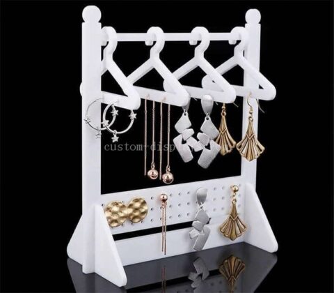 Organizador acrílico blanco para pendientes