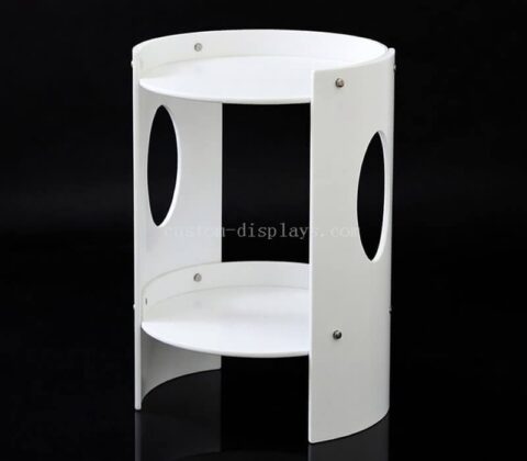 Mesa auxiliar redonda acrílica blanca moderna a medida