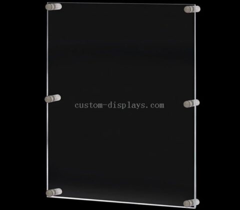 Cadre mural flottant en acrylique personnalisé avec quincaillerie argentée