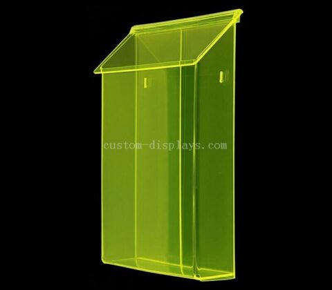 Neon Yellow Acrylic Brochure Holder Wall Mount
