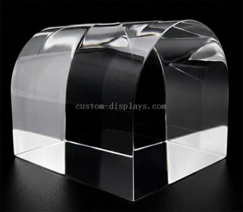 Bloque de exhibición curvado acrílico claro modificado para requisitos particulares de la bóveda