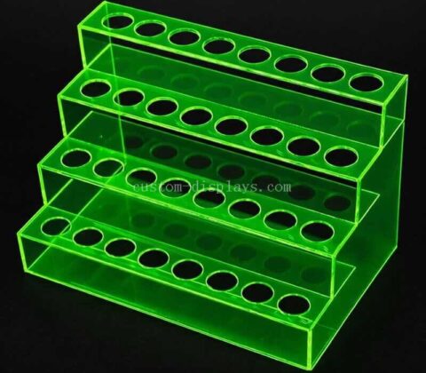 Expositor acrílico verde neón para pintalabios