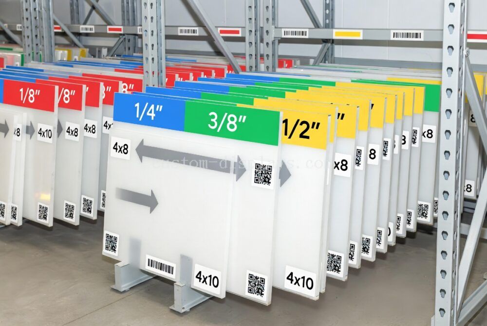 Color-Coded Acrylic Sheet Inventory Classification and Labeling System