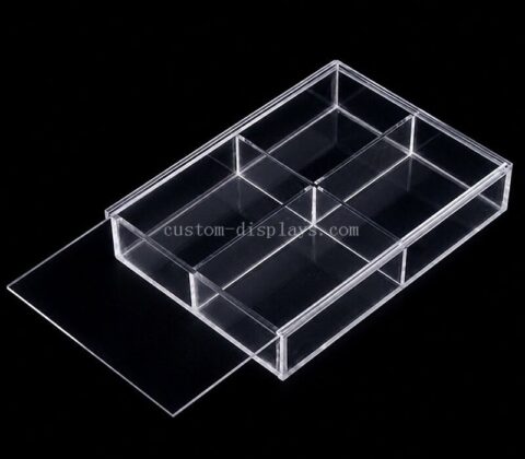 Caja acrílica transparente personalizada con varios compartimentos
