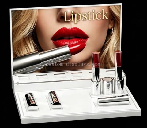 Premium Acrylic Lipstick Display Stand with Graphic Backdrop