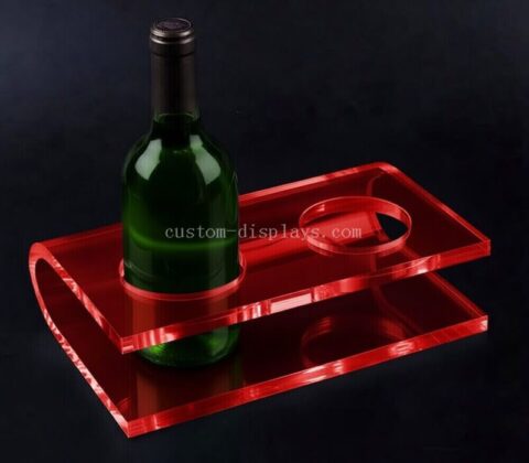 Support à vin en acrylique rouge transparent