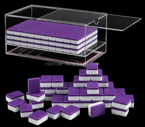 Scatola acrilica chiara su ordinazione dell'organizzatore del supporto delle mattonelle di Mahjong