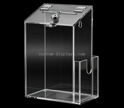 Transparent Acrylic Charity Donation Box with Lock