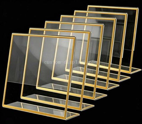 Customized Elegant Clear Display Stands with Gold Frames