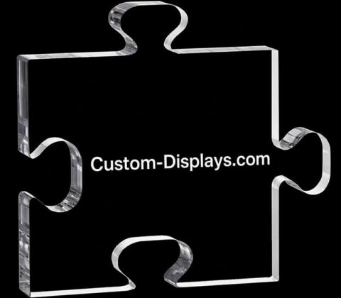 Bloque de acrílico transparente con forma de pieza de rompecabezas personalizado