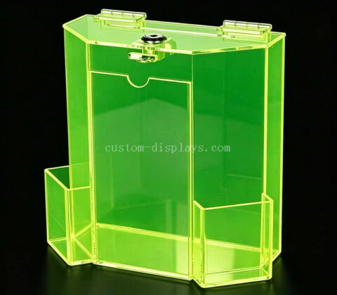 Boîte à suggestions en acrylique vert fluorescent personnalisée